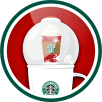 星巴克圣诞特别徽章：咖啡杯